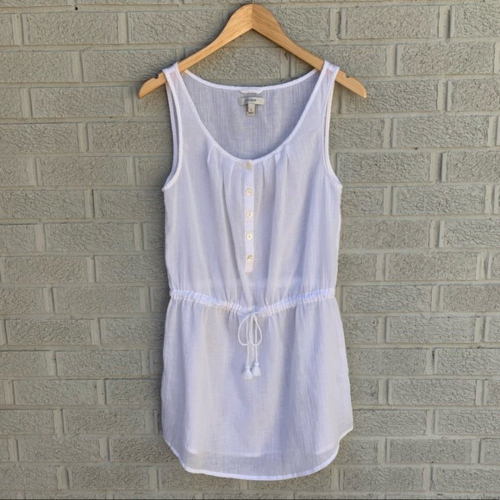 J. Crew Whisper Gauze White Grecian Tunic